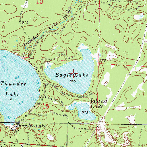 Topographic Map of Eagle Lake, WI