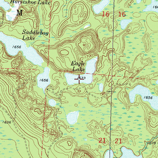 Topographic Map of Eagle Lake, WI