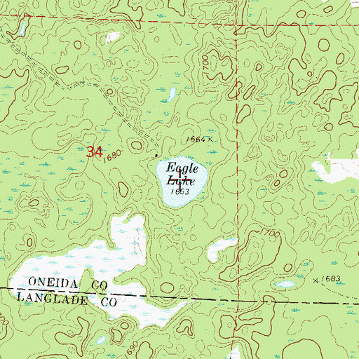 Topographic Map of Eagle Lake, WI