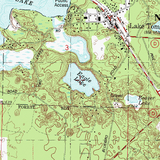 Topographic Map of Eagle Lake, WI