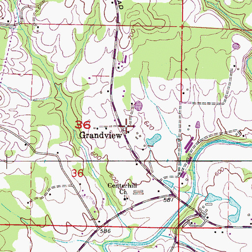 Topographic Map of Grandview, AL