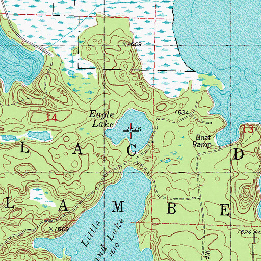 Topographic Map of Eagle Lake, WI