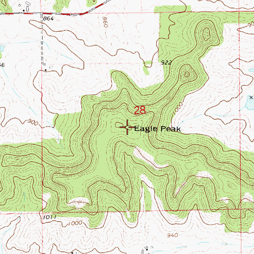 Topographic Map of Eagle Peak, WI