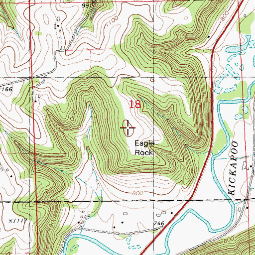 Topographic Map of Eagle Rock, WI