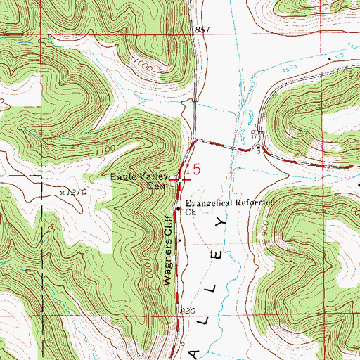 Topographic Map of Eagle Valley Cemetery, WI