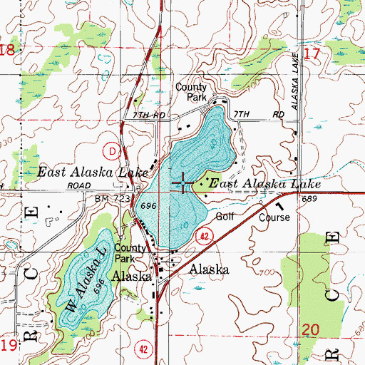 Topographic Map of East Alaska Lake, WI