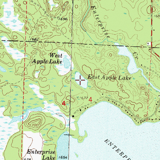 Topographic Map of East Apple Lake, WI