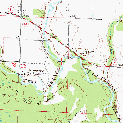 Topographic Map of East Branch Eau Claire River, WI