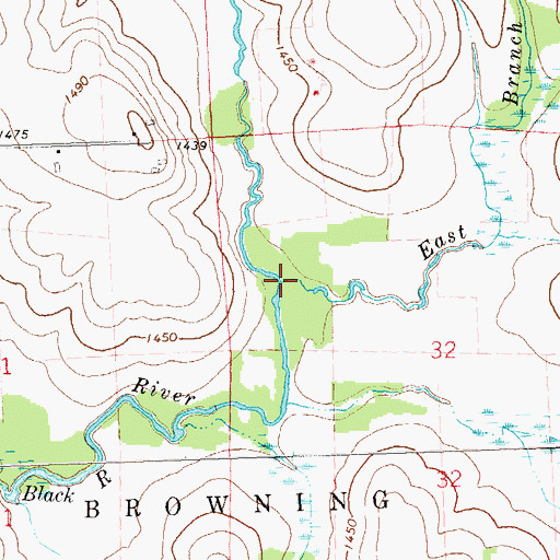 Topographic Map of East Branch Little Black River, WI