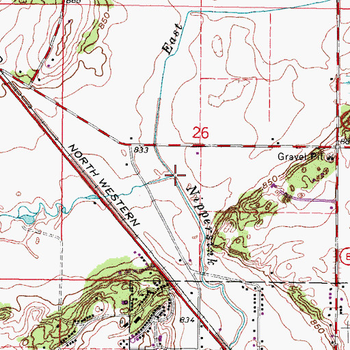 Topographic Map of East Branch North Branch Nippersink Creek, WI