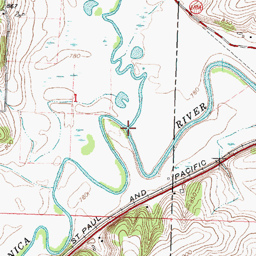 Topographic Map of East Branch Pecatonica River, WI
