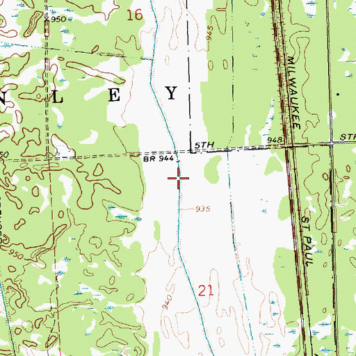 Topographic Map of East Branch Spencer Robinson Ditch, WI