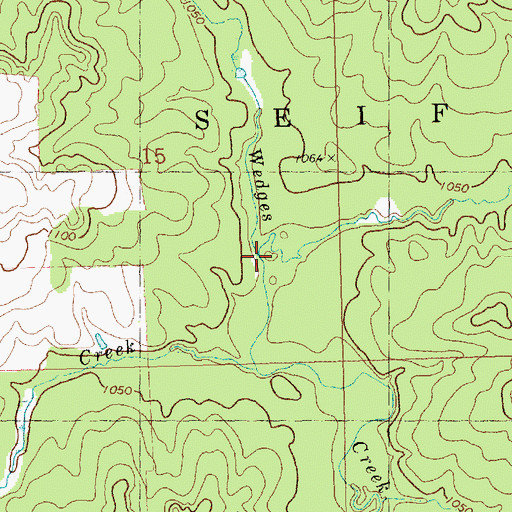 Topographic Map of East Branch Wedges Creek, WI
