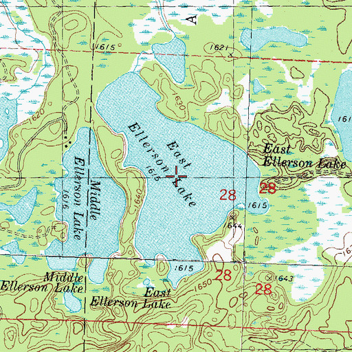 Topographic Map of East Ellerson Lake, WI