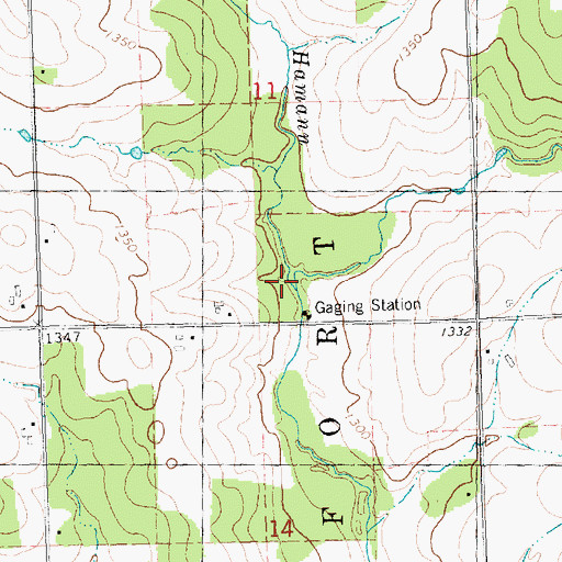 Topographic Map of Brod Creek, WI