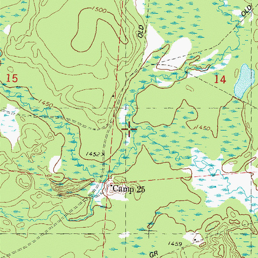 Topographic Map of East Fork New Wood River, WI
