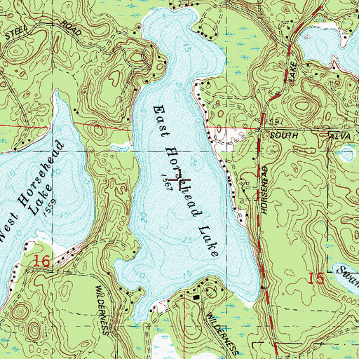Topographic Map of East Horsehead Lake, WI