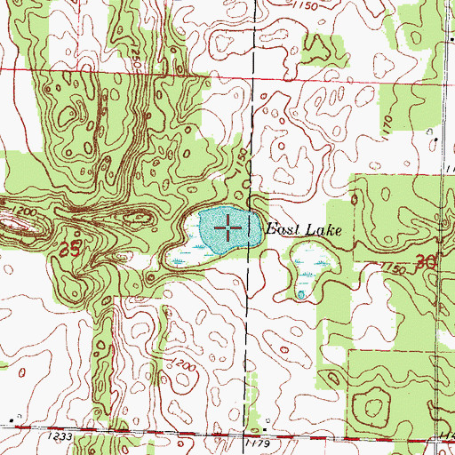 Topographic Map of East Lake, WI