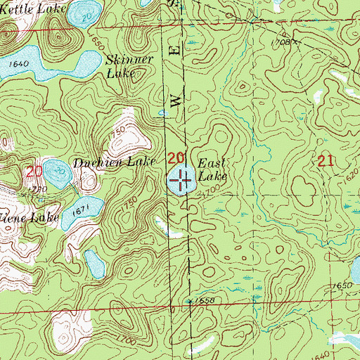 Topographic Map of East Lake, WI