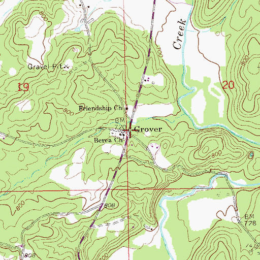 Topographic Map of Grover, AL