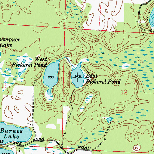 Topographic Map of East Pickerel Pond, WI