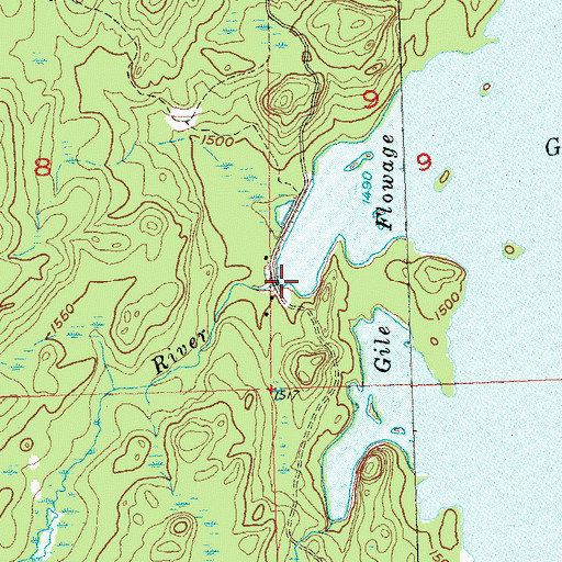 Topographic Map of East River, WI