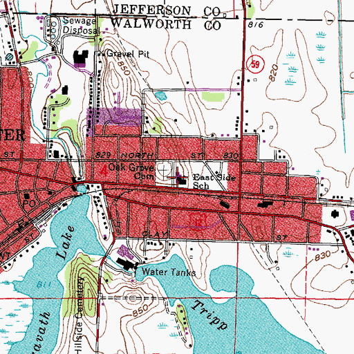 Topographic Map of Washington Elementary School, WI