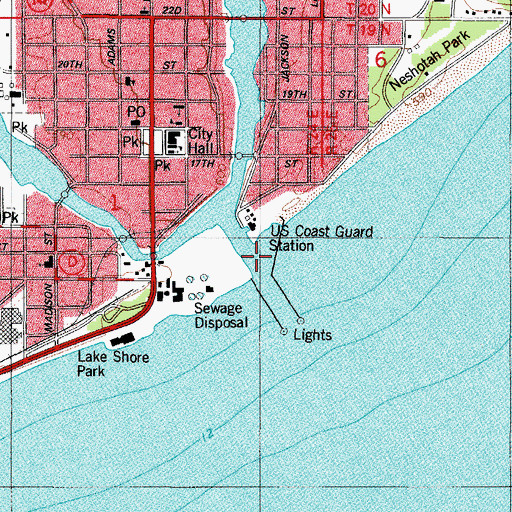 Topographic Map of East Twin River, WI