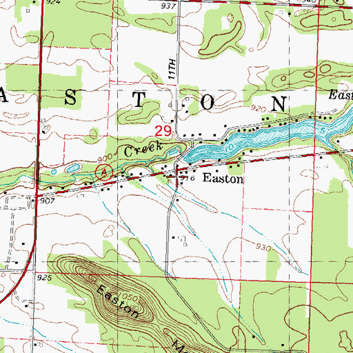 Topographic Map of Easton, WI