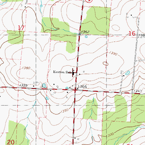 Topographic Map of Easton Elementary School, WI