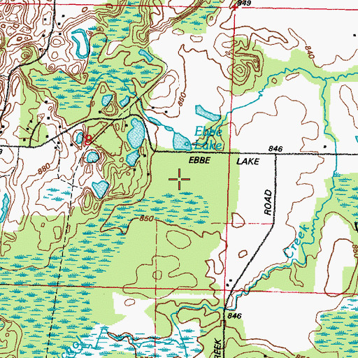 Topographic Map of Ebbe Lake, WI