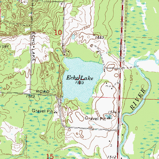 Topographic Map of Echo Lake, WI