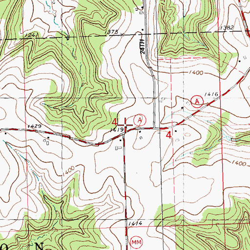 Topographic Map of Eckleberg School, WI