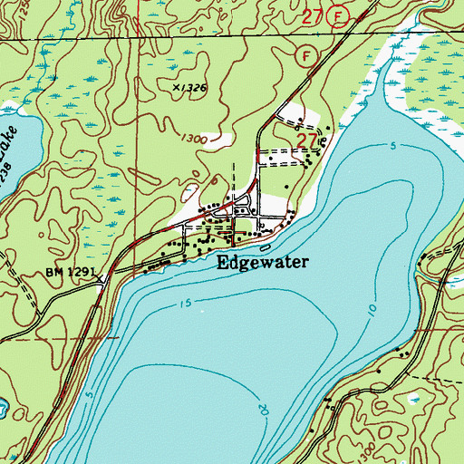 Topographic Map of Edgewater, WI