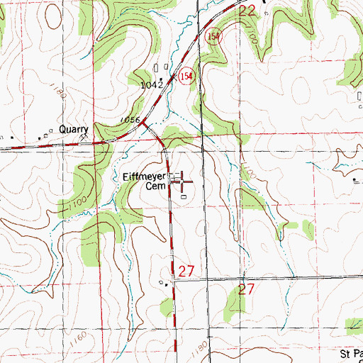 Topographic Map of Eiffmeyer Cemetery, WI