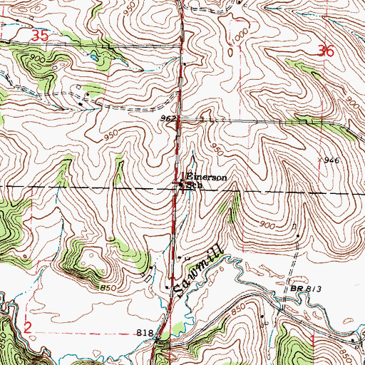 Topographic Map of Einerson School, WI