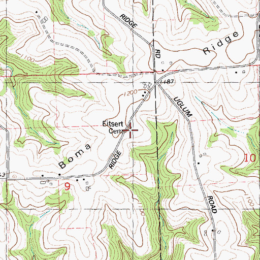 Topographic Map of Eitsert Cemetery, WI