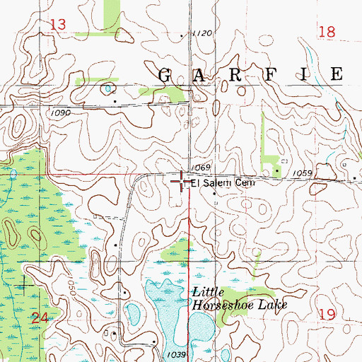 Topographic Map of El Salem Cemetery, WI