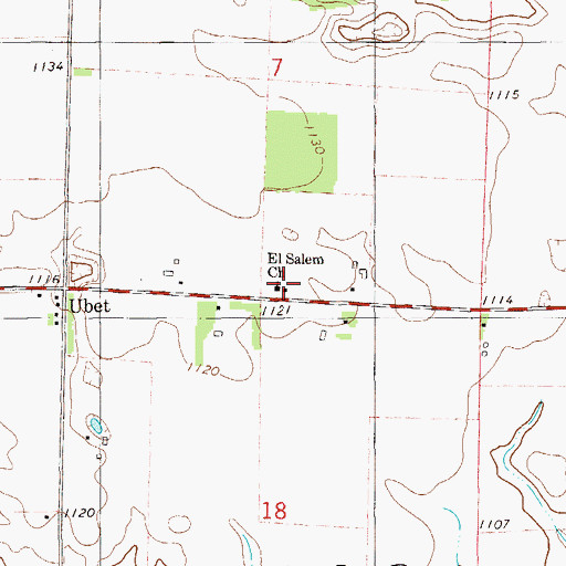 Topographic Map of El Salem Church, WI