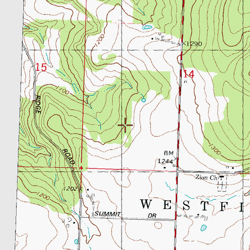 Topographic Map of Elder Ridge, WI