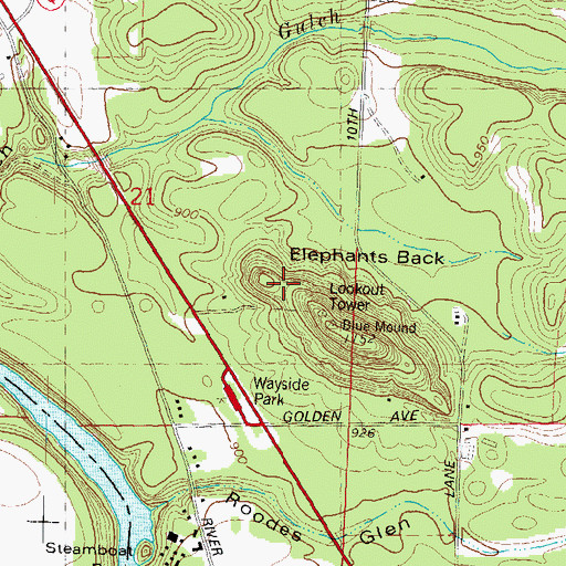 Topographic Map of Elephants Back, WI