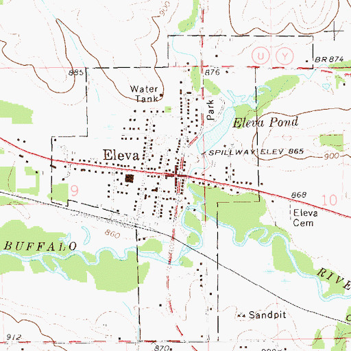 Topographic Map of Eleva, WI