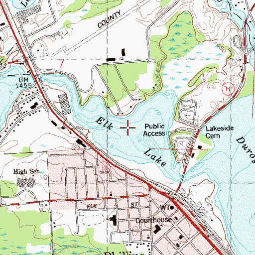 Topographic Map of Elk Lake, WI