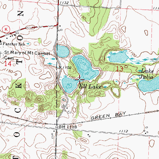 Topographic Map of Ell Lake, WI