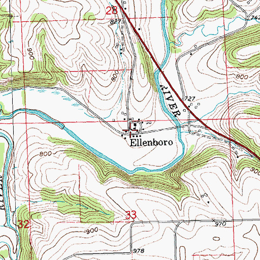 Topographic Map of Ellenboro, WI
