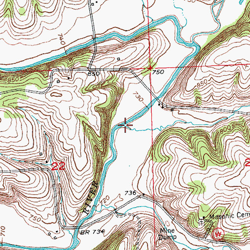 Topographic Map of Ellis Branch, WI