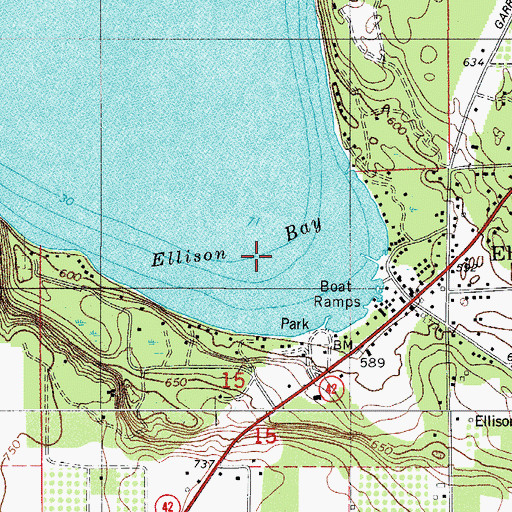 Topographic Map of Ellison Bay, WI