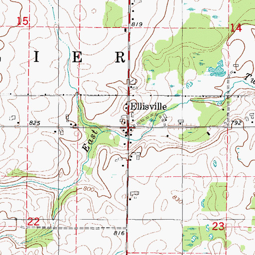 Topographic Map of Ellisville, WI