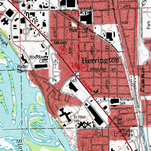 Topographic Map of Elm Grove School (historical), WI