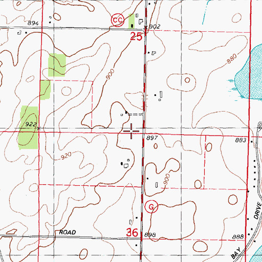 Topographic Map of Elm Grove School (historical), WI